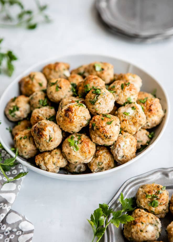 These turkey meatballs are healthier than beef. They are lean and packed with flavor. Inside, they are incredibly moist and juicy.