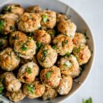 These turkey meatballs recipe are healthier than beef. They are lean and packed with flavor. Inside, they are incredibly moist and juicy.