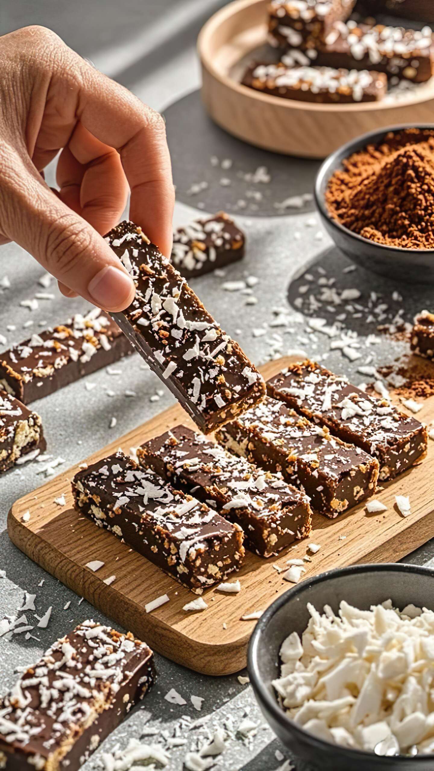 No-Bake Chocolate Coconut Energy Bars