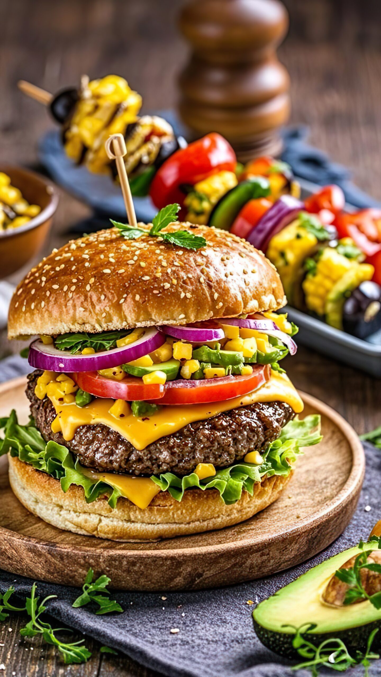 Impress your guests with a delightful Mexican Juicy Lucy! This burger combines lean beef with melted cheddar cheese in the center, topped with a homemade fire-roasted corn pico. It’s a healthy, colorful, and nutritious option for your next grill night.