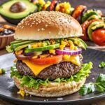 Impress your guests with a delightful Mexican Juicy Lucy! This burger combines lean beef with melted cheddar cheese in the center, topped with a homemade fire-roasted corn pico. It’s a healthy, colorful, and nutritious option for your next grill night.