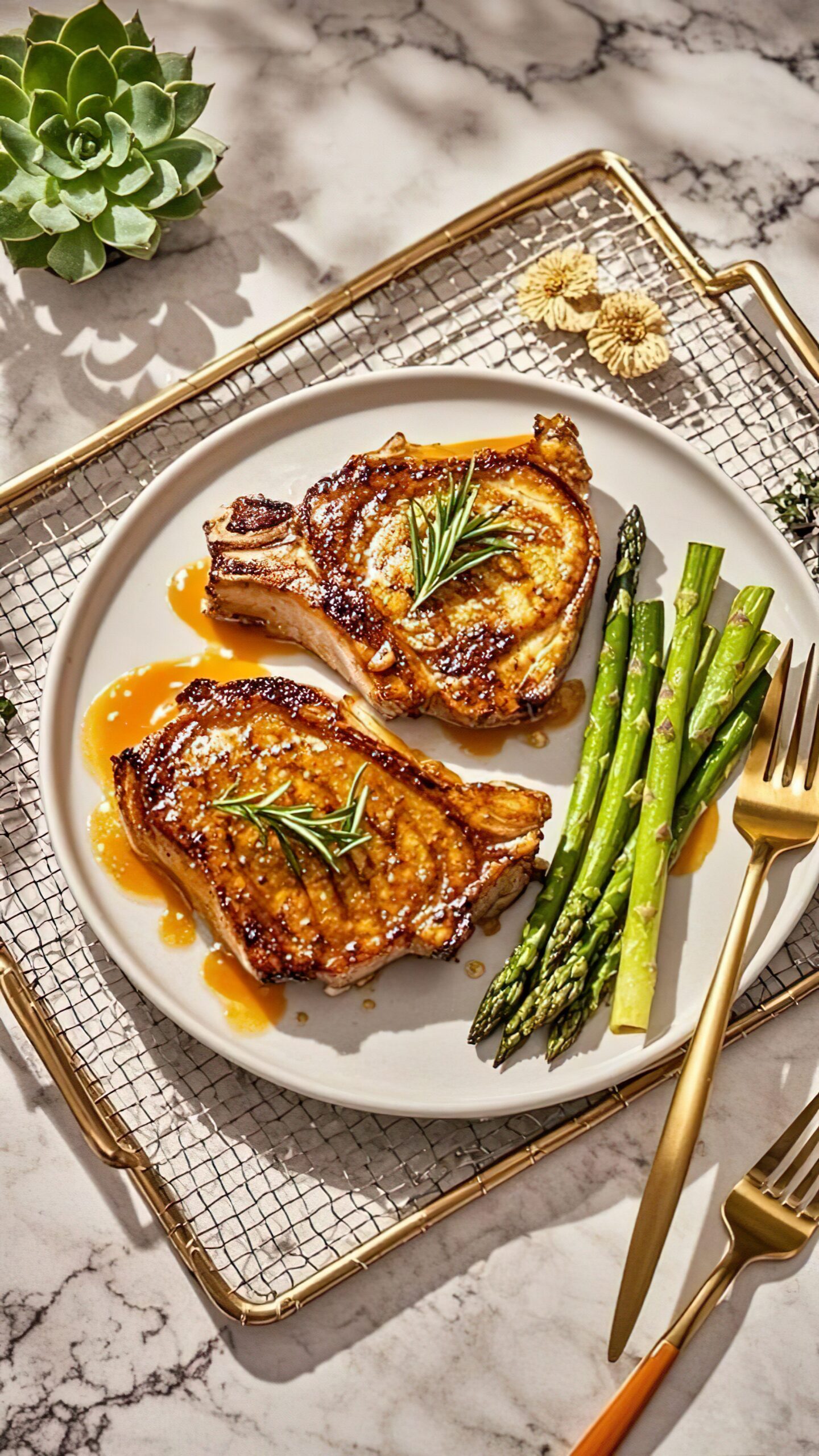 Get ready for a delicious dinner with these juicy Instant Pot Pork Chops. This recipe features bone-in pork chops coated in a flavorful spice rub and cooked in a delightful whiskey gravy. It’s a quick meal that pairs beautifully with asparagus or baked potatoes!